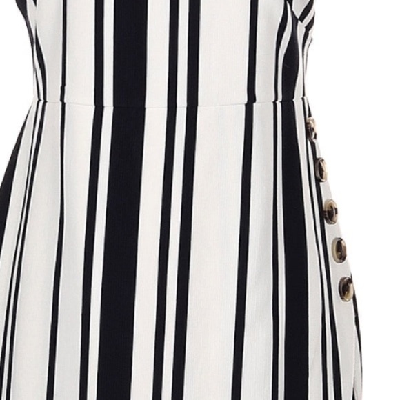 Banana Republic Stripe Knit Wrap Effect Dress Black White  Stripe Size 4 S NWT - Picture 5 of 9